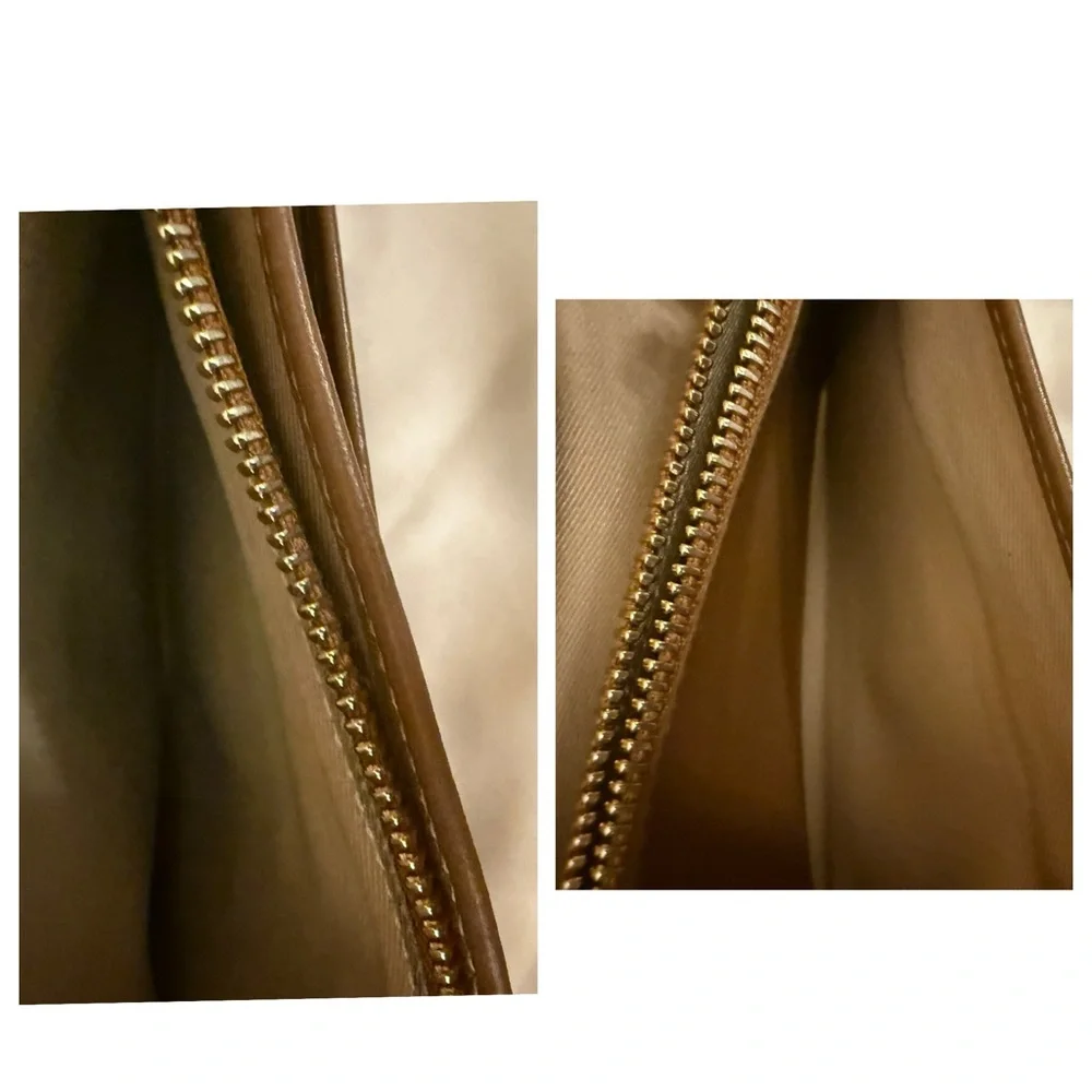 Bvlgari Brown Leather Continental Wallet with Gold Logo – Vintage Condition